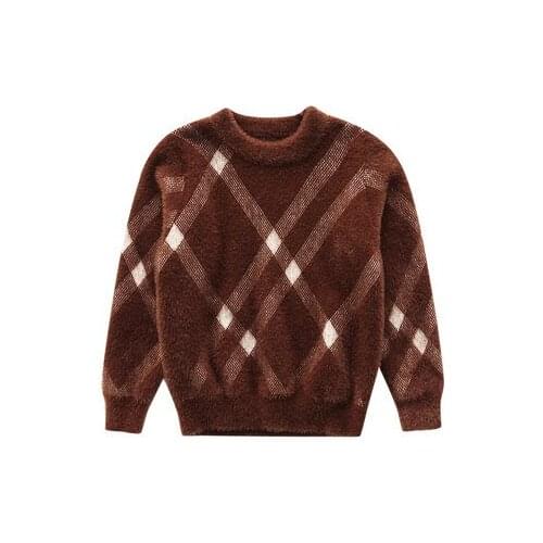 2021 Ins New Fashion Children Sweaters Winter Warm Fleece Pullovers Children Knit Sweaters Boys Jumpers