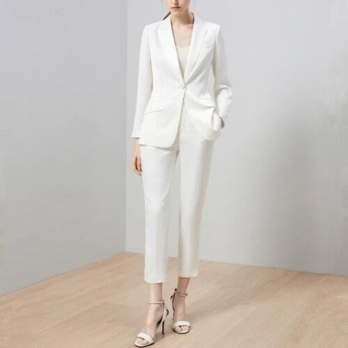 New Arrival womens suit fashion slim womens suit two-piece blazer+ trousers womens pants suits office lady business wear
