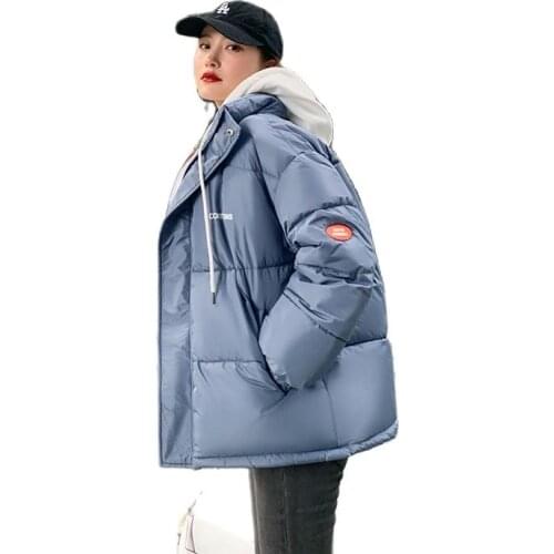 Chic Women Winter Fake Two Pieces Hooded Windproof Warm Coat Outwear Overcoat Oversized Puffer Jacket Cotton Padded Parkas