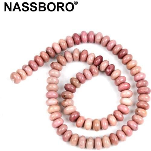 Flat Round Pink Rhodonite Loose Spacer Abacus Beads for Jewerly Making Natural Stone Beads Diy Bracelets Necklaces Wholesale