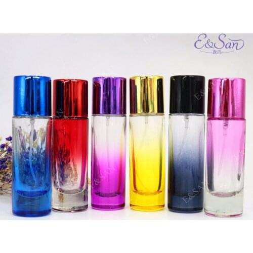 PT022CC-30ML Cylindrical Spray Colored Empty Glass Refillable Bottle 100PCS/LOT