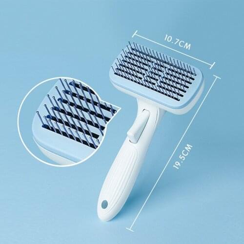 Pet comb automatic dog grooming massage comb dog self-cleaning comb cat and dog open knot needle comb pet cleaning products