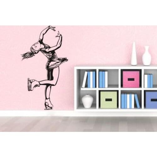 Figure Skater Soprt Wall Stickers Girl Bedroom Decoration Removable Art Murals Home Decor Wall Decals Poster