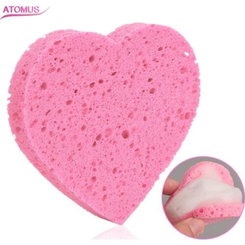 1pc Cosmetic Puff Facial Washing Sponge Face Care Clean Cleaning Natural Wood Pulp Sponge Cellulose Compress Makeup Remover Tool