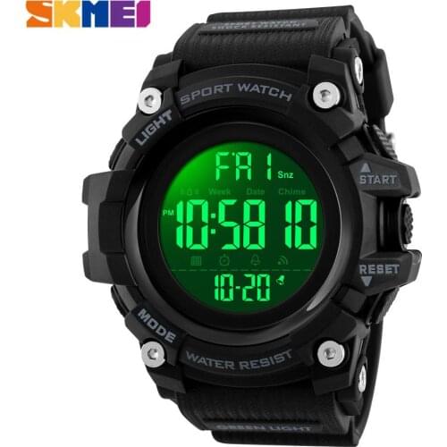 SKMEI Outdoor Sports Watch Men 5Bar Waterproof Countdown Digital Watch 2Time Alarm Fashion Wristwatches Relogio Masculino 1384
