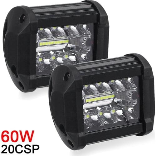 LED Working Light 20LED 60W Spotlight 12V 24V 6500K Offroad 4X4 Car Goods With Waterproof IP65 and 2 Year Factory Guarantee