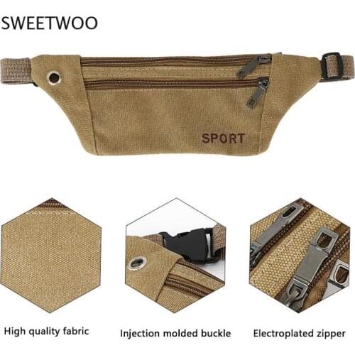 Outdoor Sport Bag Crossbody Riding Mountaineering Multi-Functional Tactical Running Bag Fashion Casual Canvas Waist Bag