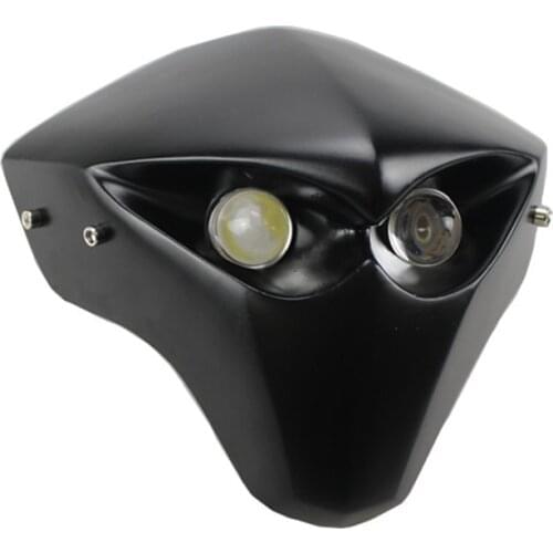 Universal Motorcycle Skull 12V LED Headlight Fairing Head Light Lamp For Dual Sport Bike Cruiser Bobber Chopper Touring Custom