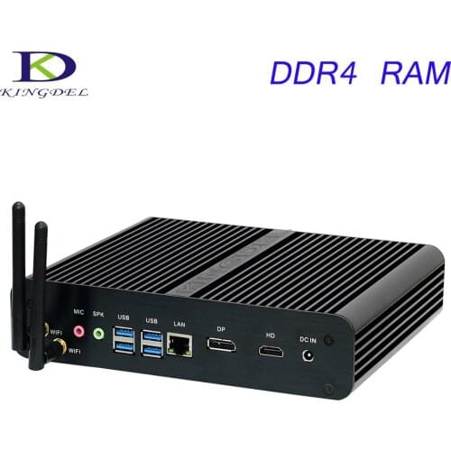In stock! 7th Gen Kaby Lake Core i7 7500U Fanless Mini PC HTPC Windows 10 Computer Suport 3D Games 4K HDMI DP 300M Wifi DHL free