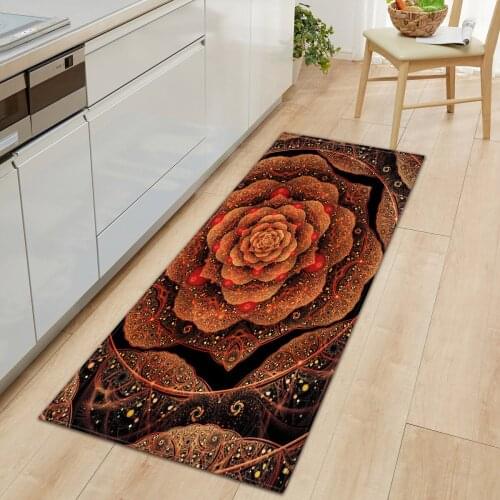 Bathroom Kitchen Carpet Floral Pattern Hallway Doormat Anti-Slip Rugs Absorb Water Kitchen Mat Bath Mat Printed Floor Carpets