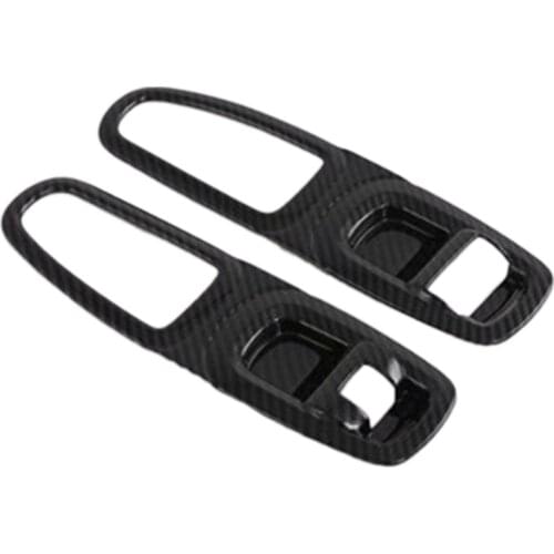 Carbon Fiber ABS Car Inner Door Handle Armrest Window Lift Cover Trim Fit for Ford Transit 2017 Tourneo Custom 2016