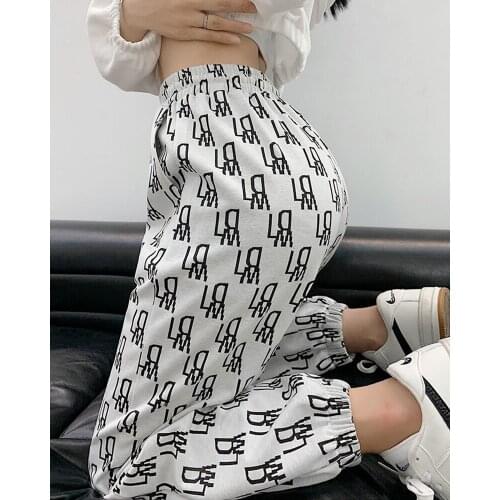 2021 pantalon pour femme letters printed spring and summer new hip-hop harem pants loose casual sports trousers traf y2k штаны