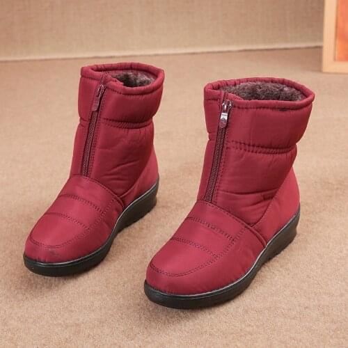 Winter Boot Woman Snow Shoes Waterproof Ankle Boots Plush Warm Casual Shoes High Top Sneakers Outdoor Snow Boots Non-Slip 42 41