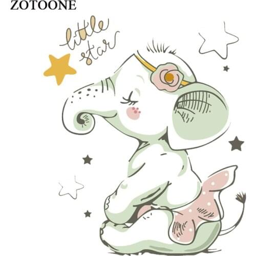 ZOTOONE Cute Elephant Iron on Patch for Clothing T-shirt Heat Transfers Applications Diy Patches for Kids Appliques Stickers G