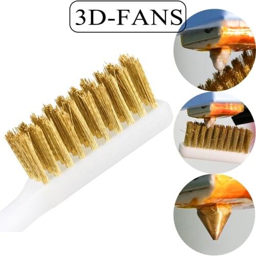 Copper Wire Toothbrush Copper Brush Handle 3D printer nozzle cleaning Hot bed cleaning 3D print cleaning