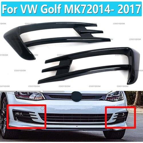 1 Pair For VW For Golf MK7 2014 2015 2016 2017 ABS Car Front Fog Lamp Eyebrow Wind Knife Cover Trim Fog Light Eyebrow Eye Lid