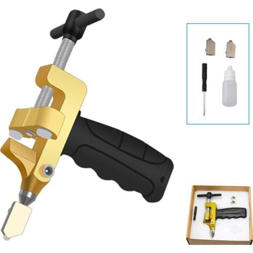 2 In 1 Handheld Glass Cutter Manual Tile Cutter Glass Cutting Tool And Breaking Pliers DIY Hand Tool With 2 Carbide Blades