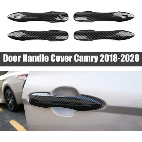 4Pcs/Set ABS Carbon Fiber Exterior Door Handle Cover Trims for Toyota Camry 2018-2020