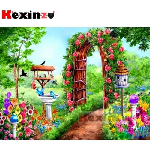 5D diy Diamond painting-Garden-Cross Stitch Full circular Rhinestone Pictures Diamond Embroidery Patchwork Needlework Y105604