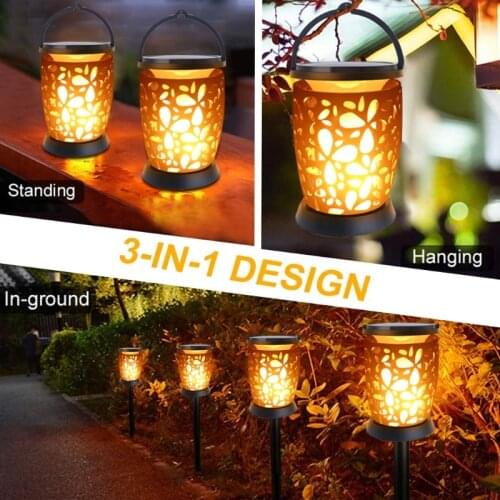 96 Lamp Beads Solar Torch Lamps with Flickering Flame Solar Light Outdoor Lantern Waterproof Landscape Lighting for Yard