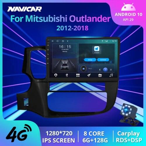 2DIN Android 10 Car Radio For Mitsubishi Outlander 3 GF0W GG0W 2012-2018 Car Multimedia Video Player Navigation GPS 2DIN DVD IGO