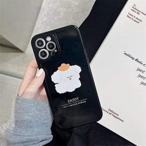 Retro kawaii plush puppy Chow chow Japanese Phone Case For iPhone 11 12 Pro Max Xr Xs Max 7 8 Plus X 7Plus case Cute Soft Cover