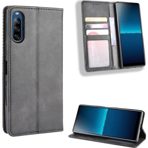 For Sony Xperia L4 Case 6.2 inch Luxury Flip PU Leather Wallet Magnetic Adsorption Case For Sony L4 L 4 Protective Phone Bags