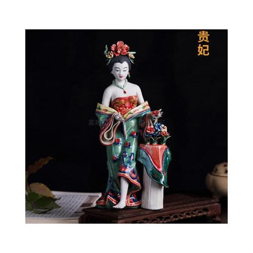 Four beauties of exquisite handmade ceramic figure sculpture Chinese classical home decoration ladies ornaments