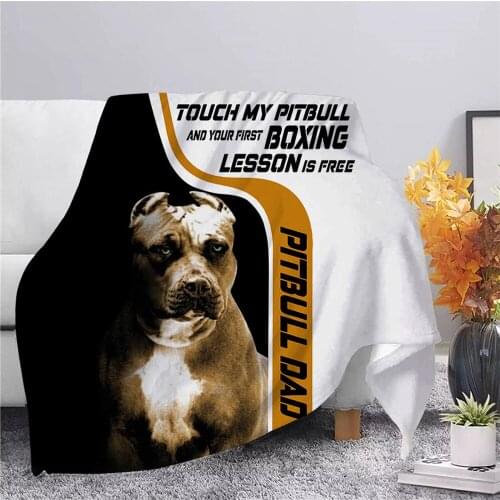 CLOOCL Popular Pitbull Dog Flannel Blanket 3D Print Blanket Couch Throw Blanket Couch Soft Blanket Bedspread Home Textile Decor