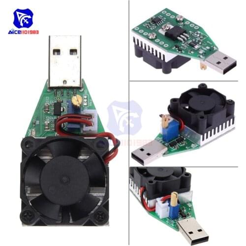 Diymore 15W Electronic Test Load Resistor USB Interface Battery Discharge Capacity Tester with Fan