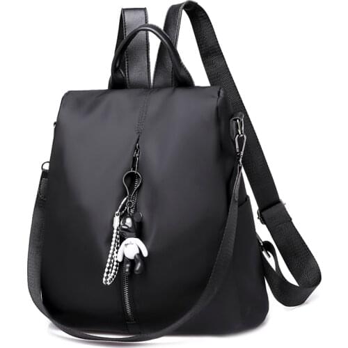 Travel Bag Anti-Theft Cloth Backpack 2021 Fashion Women Backpacks Solid Zipper Travel Backpack Female Oxford