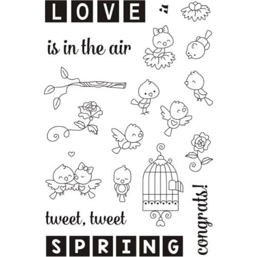 Happry bird stamps love is in the air card making stamps spring scrapbooking stamps