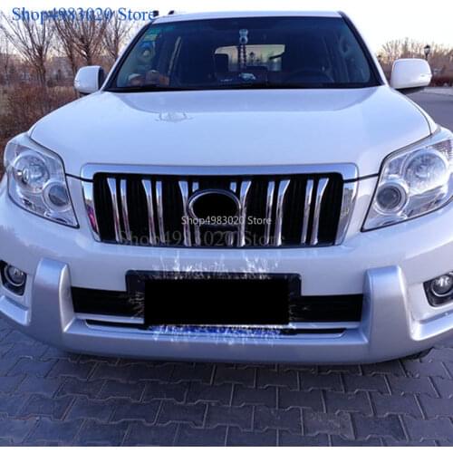Chrome ABS Front Net Grille Trim Cover for Toyota Land Cruiser Prado 150 2010 2011 2012 2013 Accessories
