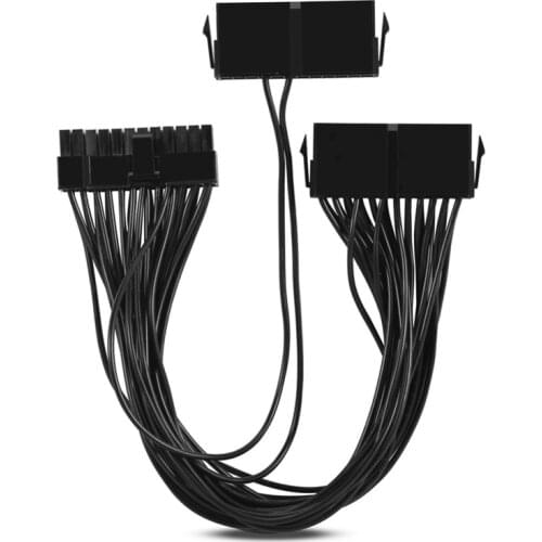 4pcs ATX Mining Motherboard Cable 30cm 24 Pin 20+4 Pin Dual PSU Power Supply Splitter Extension Cable Connector