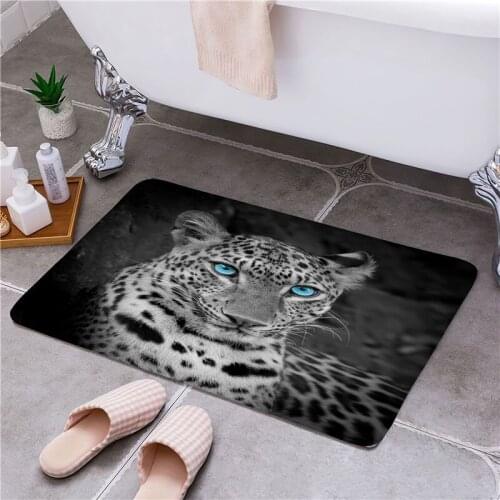 Leopard Entrance Door Floor Mat Door Mat Rectangle Non-Slip Foot Pad Home Welcome Carpet For Hallway Bath Kitchen Doormat