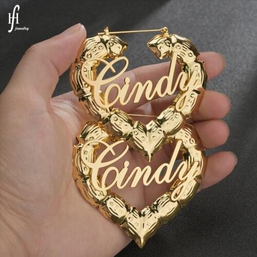 Hot Sale Girl Private Custom Name Letter Earrings Birthday Holiday Designer Creative Gift Optional Size earrings for women