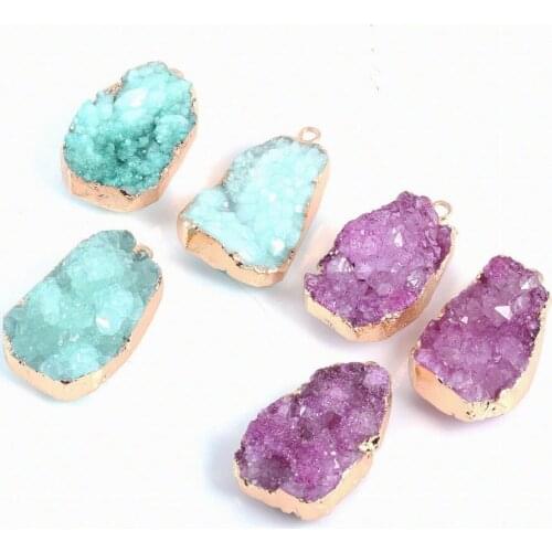 Natural Stone Fashion irregular Agates Crystal cluster Exquisite charms For Jewelry Making DIY Reiki Necklaces Accessories