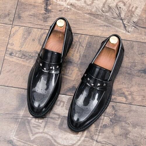 British style mens party night club wear bright patent leather bullock shoes carved brogue oxford shoe youth platform sneakers