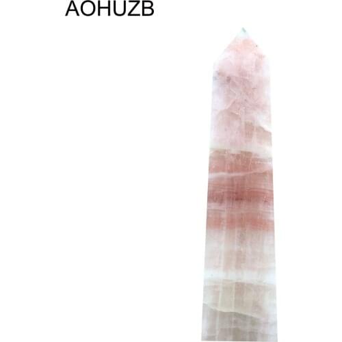 Natural Crystals Quartz High Quality Pink Calcite Points Tower Energy Reiki Healing Stone Room Home Office Decoration Gemstone