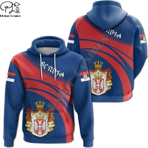 PLstar Cosmos Newest Serbia Symbol Fashion 3D Print Hoodies Sweatshirts Flag Zip Hooded Men/Women Casual Streetwear S6