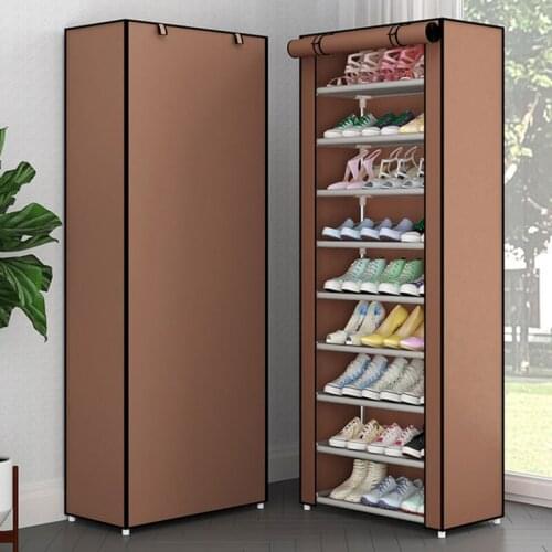 Multi-layer Non-woven Cloth Shoe Rack Folding Dustproof Shoe Storage Cabinet Stand Space Save assembly Shoe Organizer Rack