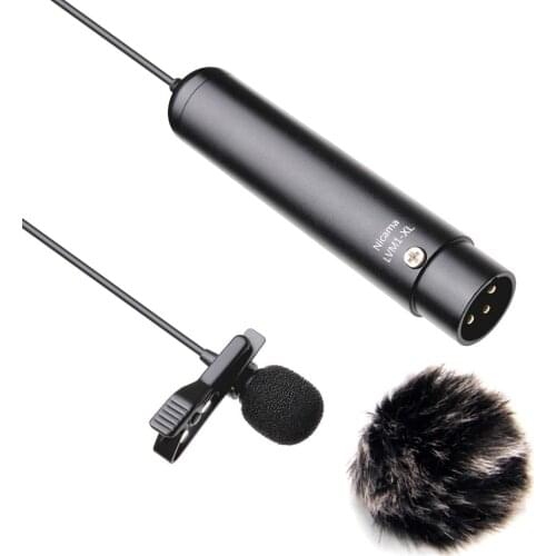 Nicama XRL Professional Cardioid Lavalier Lapel Microphone for Canon Sony Panasonic Camcorder ZOOM & TASCAM DR-70D Recorders