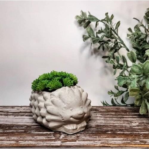 Happy Animal Flower Pot Concrete Mold DIY Cement Elephant Succulent Pot Mold Hedgehog Plant Pot Mold