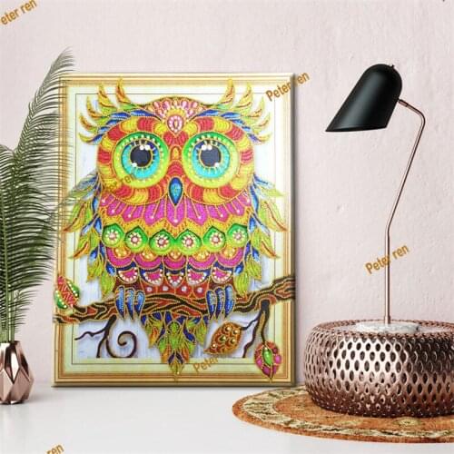 Peter ren special-shaped Diamond Painting Cross stitch Home Decor 5d Diamond Mosaic Embroidery Hot Sale Full Diamond Animal Owl
