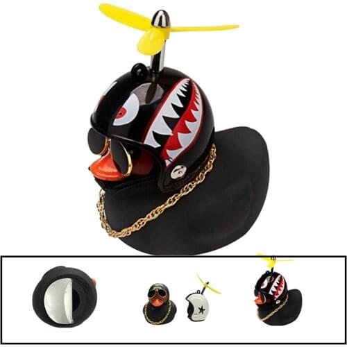 Small Yellow Bike Duck Bicycle bell Luminousrmal Airscrew Helmet Duck Ducky Dicycle Wind Motor Riding Cycling Lights Horn