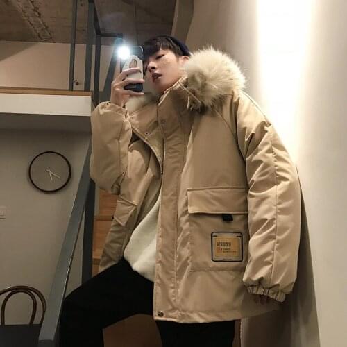Vintage Slim Parkas Winter Padding Thermal Hooded Fashion Puffy Trench Anorak Streetwear Men Thicken Warm Casual Jacket