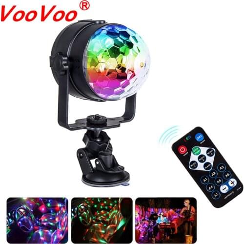VooVoo Car USB Led Atmosphere Lights RGB LED Car Interior Rotating DJ Lights Party Decoration Lighting + Wireless Remote Control