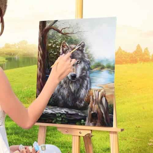 Animal Wolf DIY Paint By Numbers Complete Kit Oil Paints 50*70 Canvas Pictures Loft Picture For Adults Handiwork Handicraft