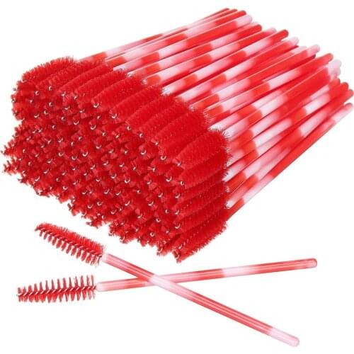 200pcs/lot Colorful Handle Disposable Mascara Wands Applicator Lash Nylon Makeup Brushes Eyelash Extension Makeup Accessorices