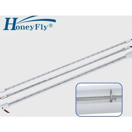 HoneyFly 3pcs Infrared Heater Lamp With Hoder 220V 1300W 450mm IR Halogen Heating Tube Twin Spiral Infrared Drying Quartz